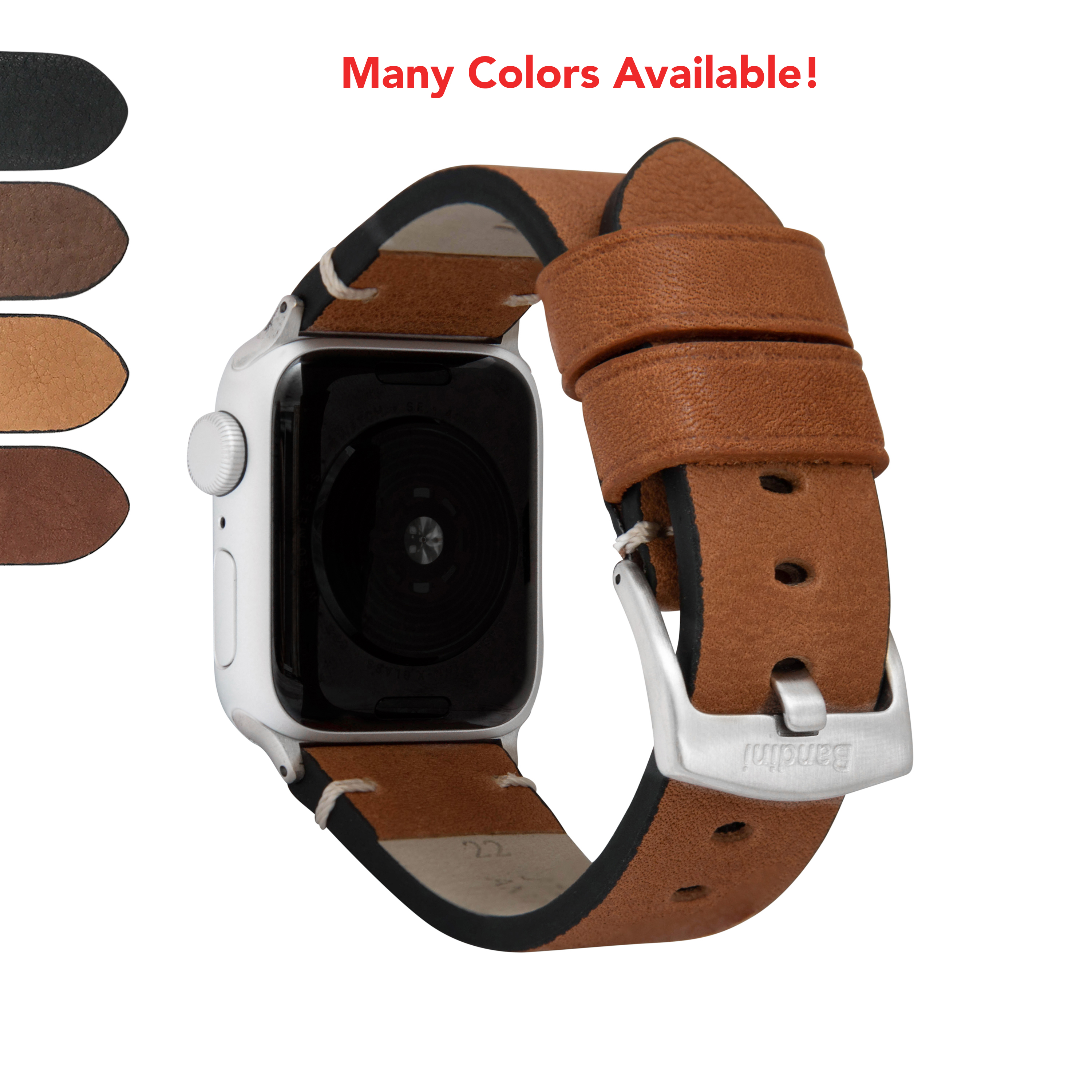 Mens Distressed Leather Strap for Apple Watch Band 42mm Series 10