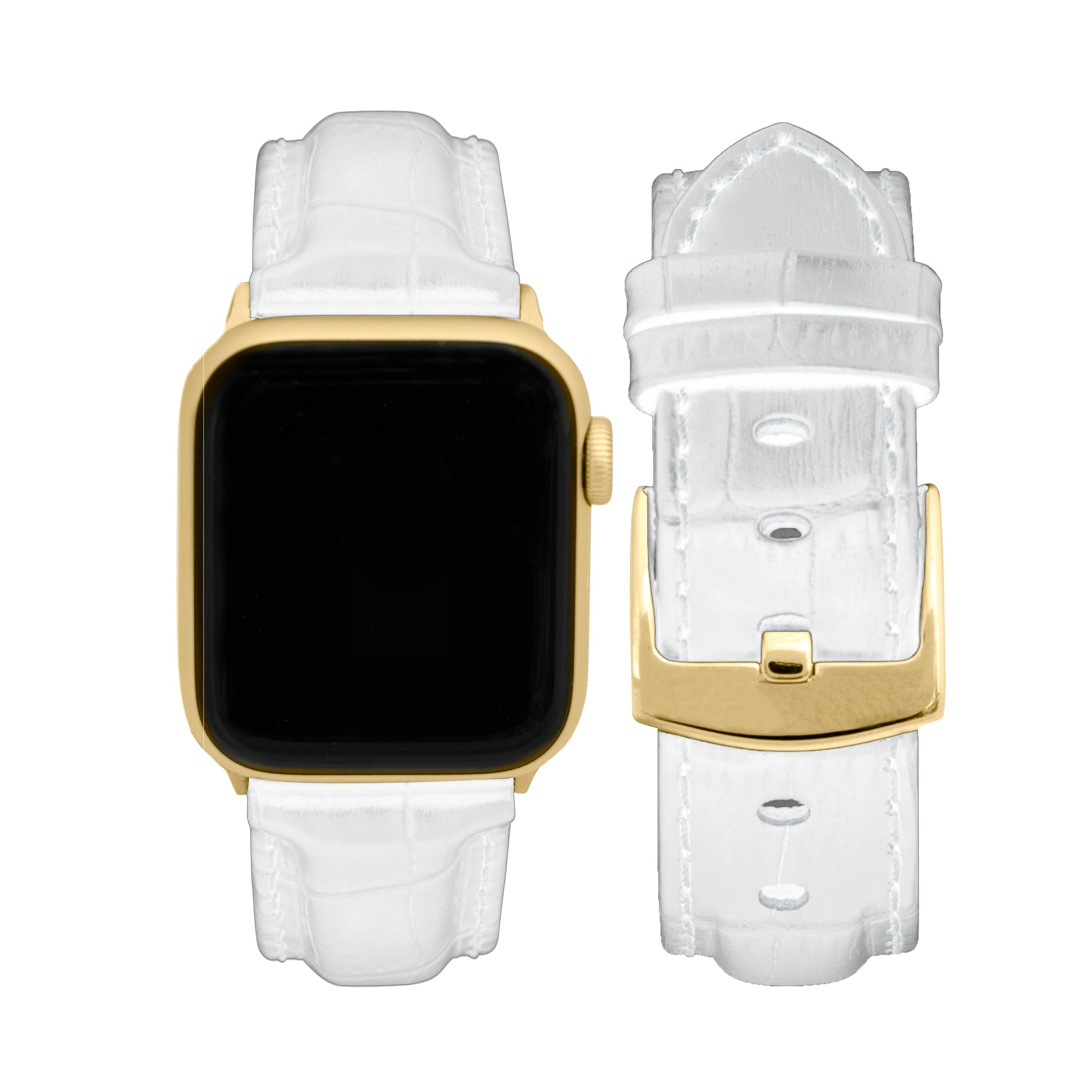 Mens Leather Strap, Alligator Pattern for Apple Watch Band 40mm Series 6 5 4 SE - Picture 34 of 35