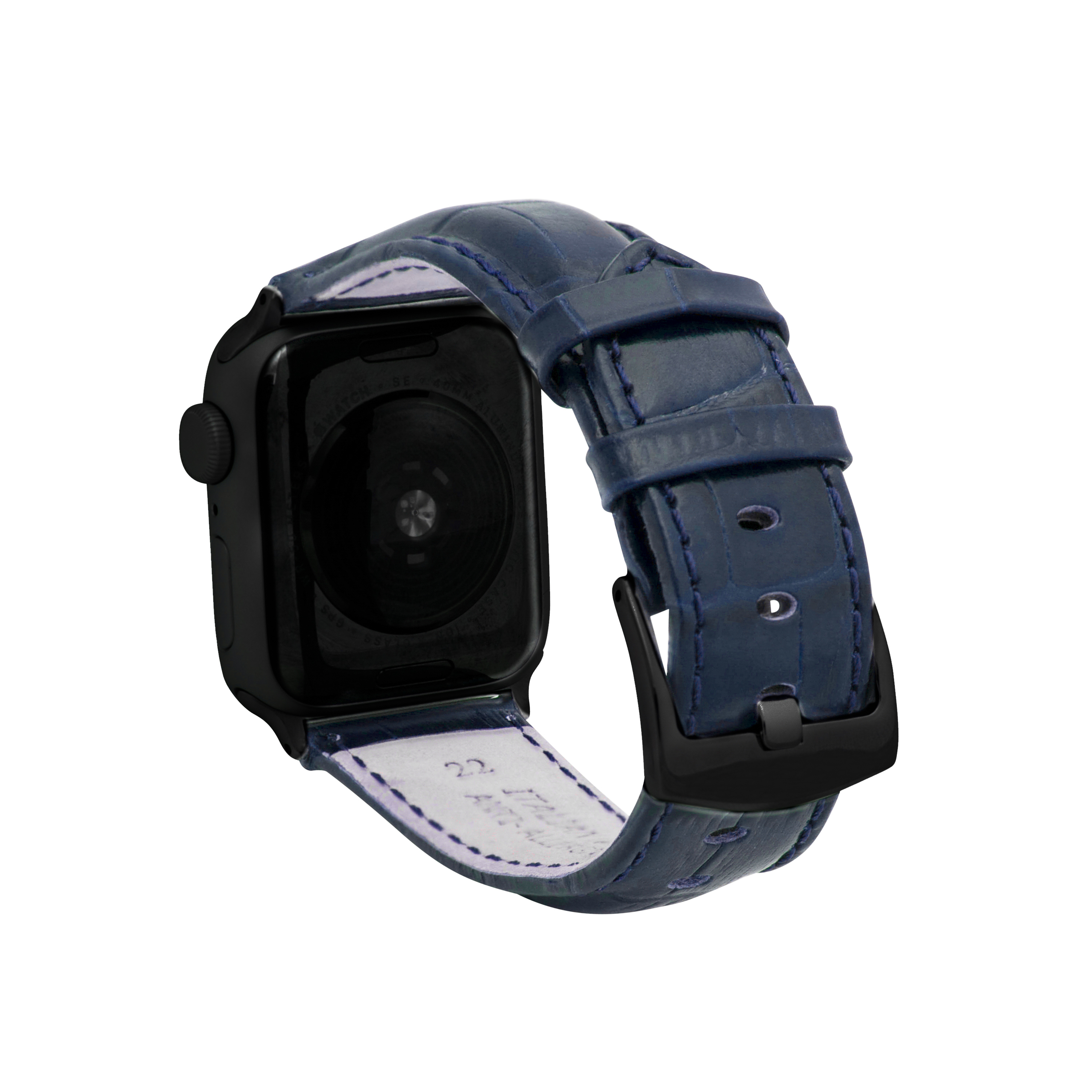 Mens Leather Strap, Alligator Pattern for Apple Watch Band 40mm Series 6 5 4 SE - Picture 15 of 35