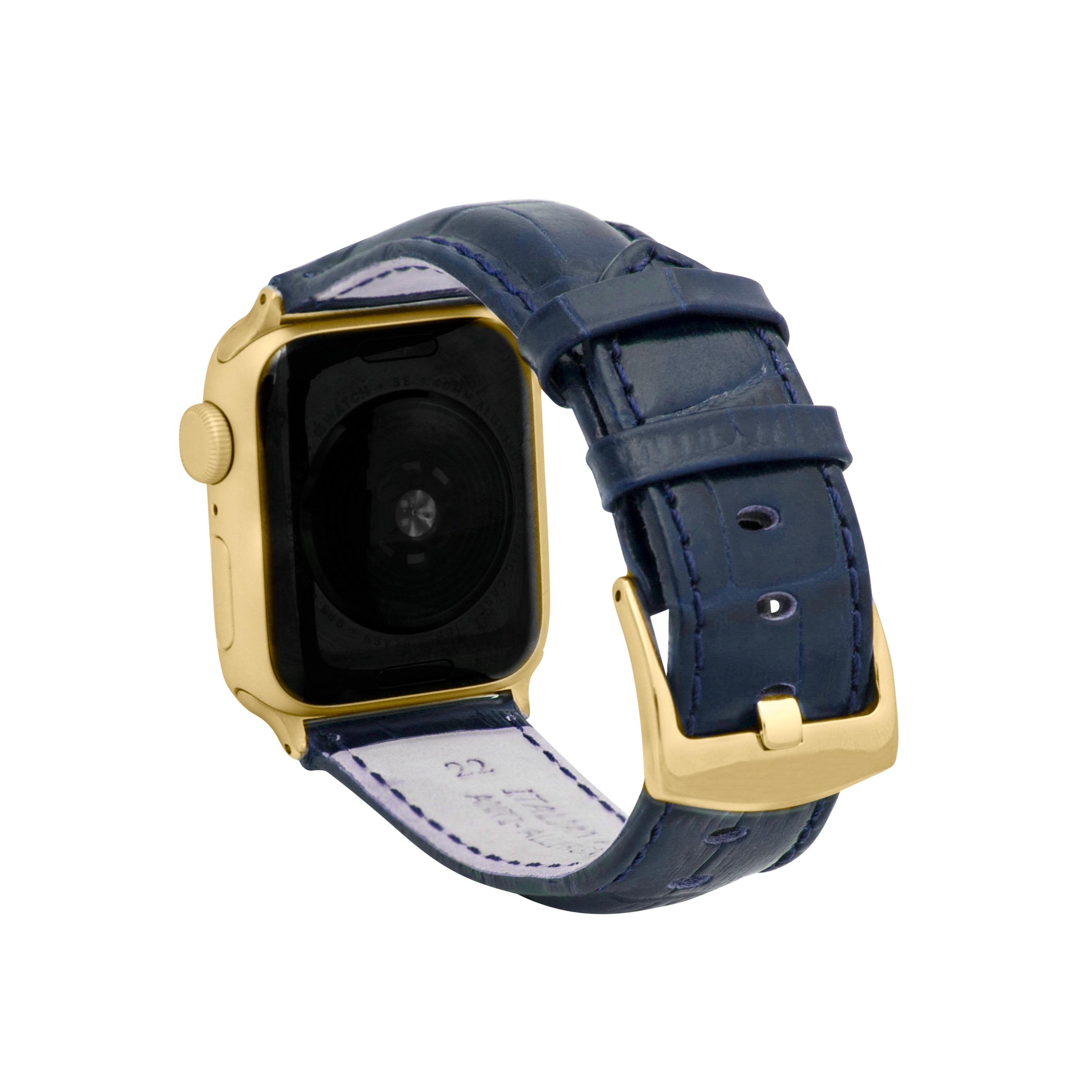 Mens Leather Strap, Alligator Pattern for Apple Watch Band 40mm Series 6 5 4 SE - Picture 16 of 35