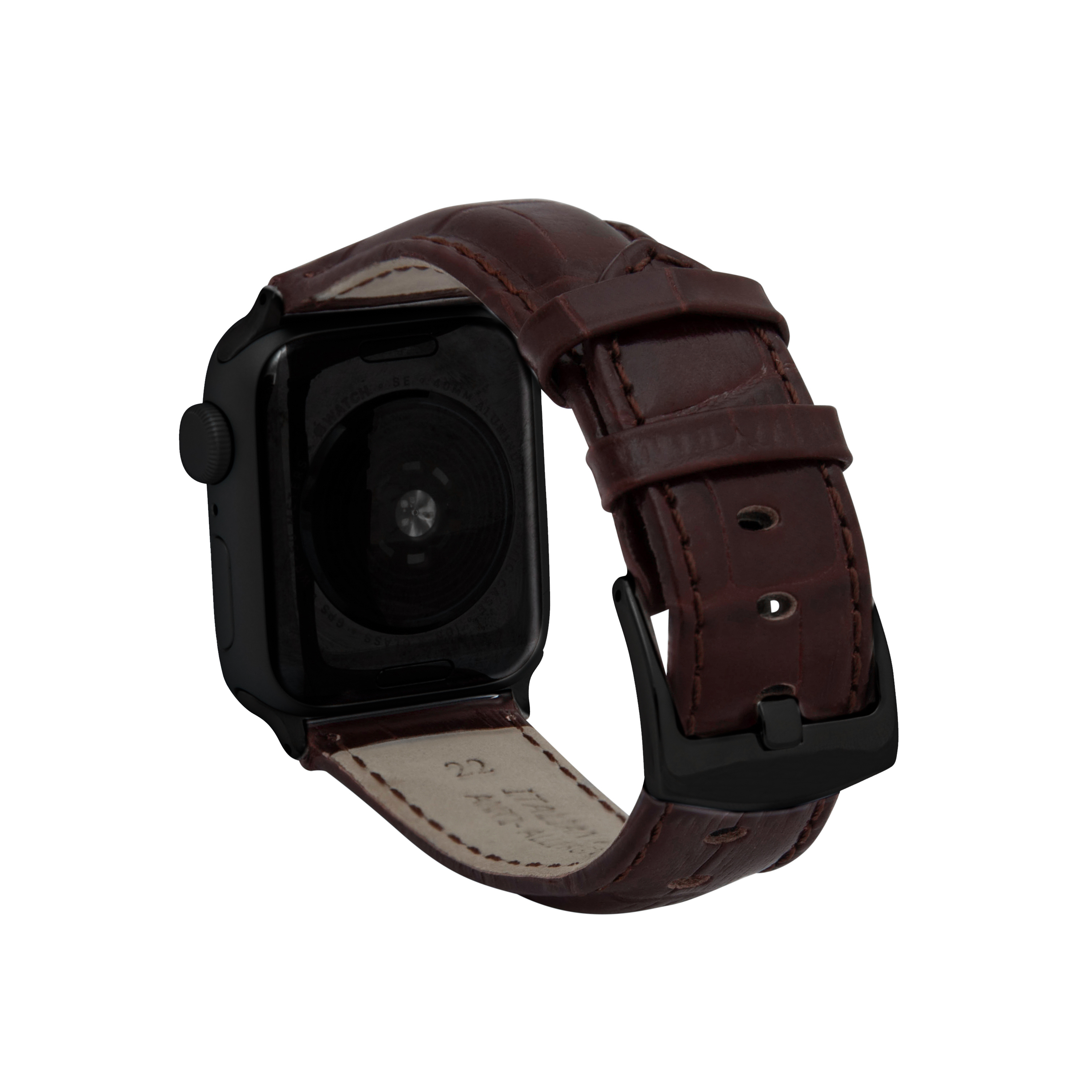 Mens Leather Strap, Alligator Pattern for Apple Watch Band 40mm Series 6 5 4 SE - Picture 21 of 35