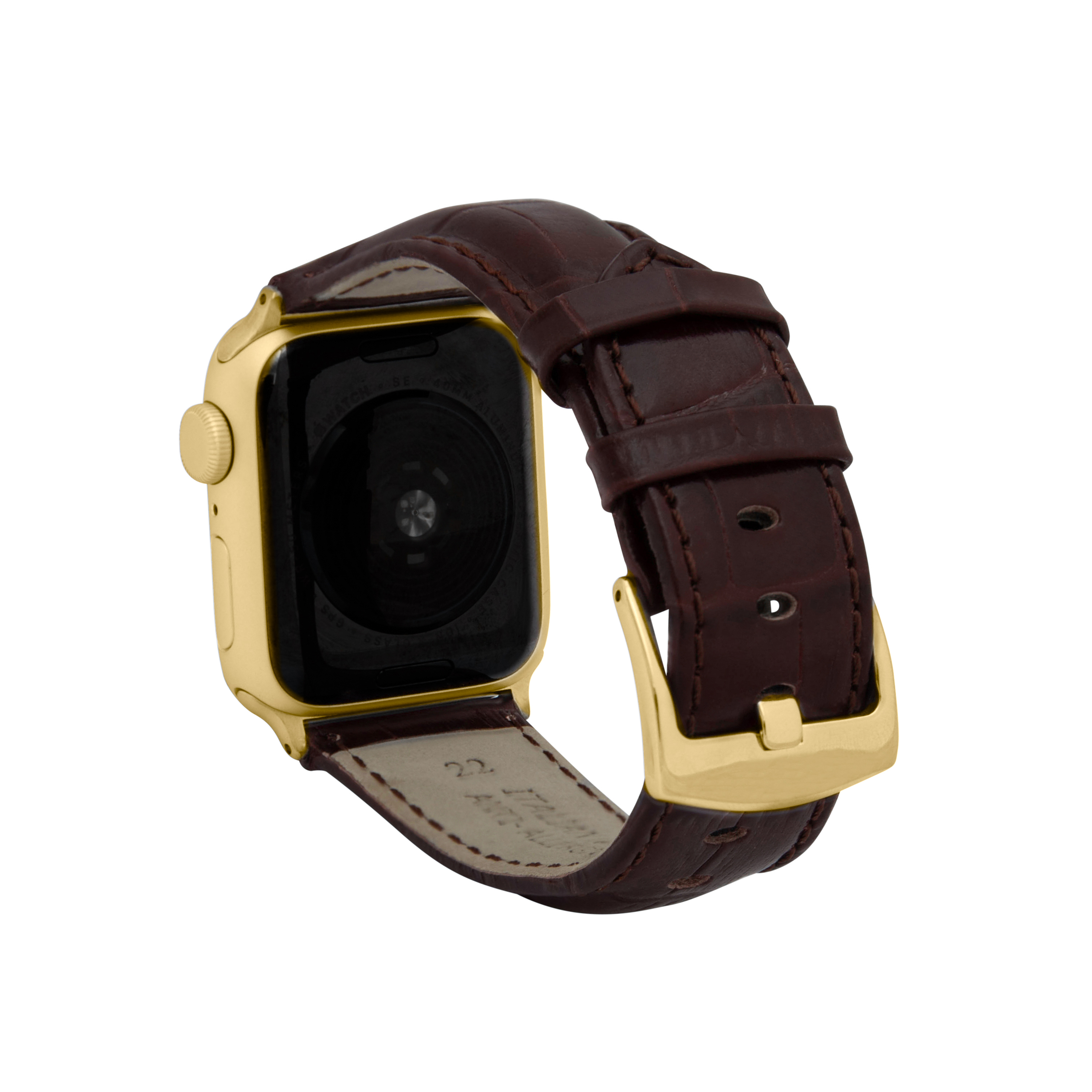 Mens Leather Strap, Alligator Pattern for Apple Watch Band 40mm Series 6 5 4 SE - Picture 22 of 35