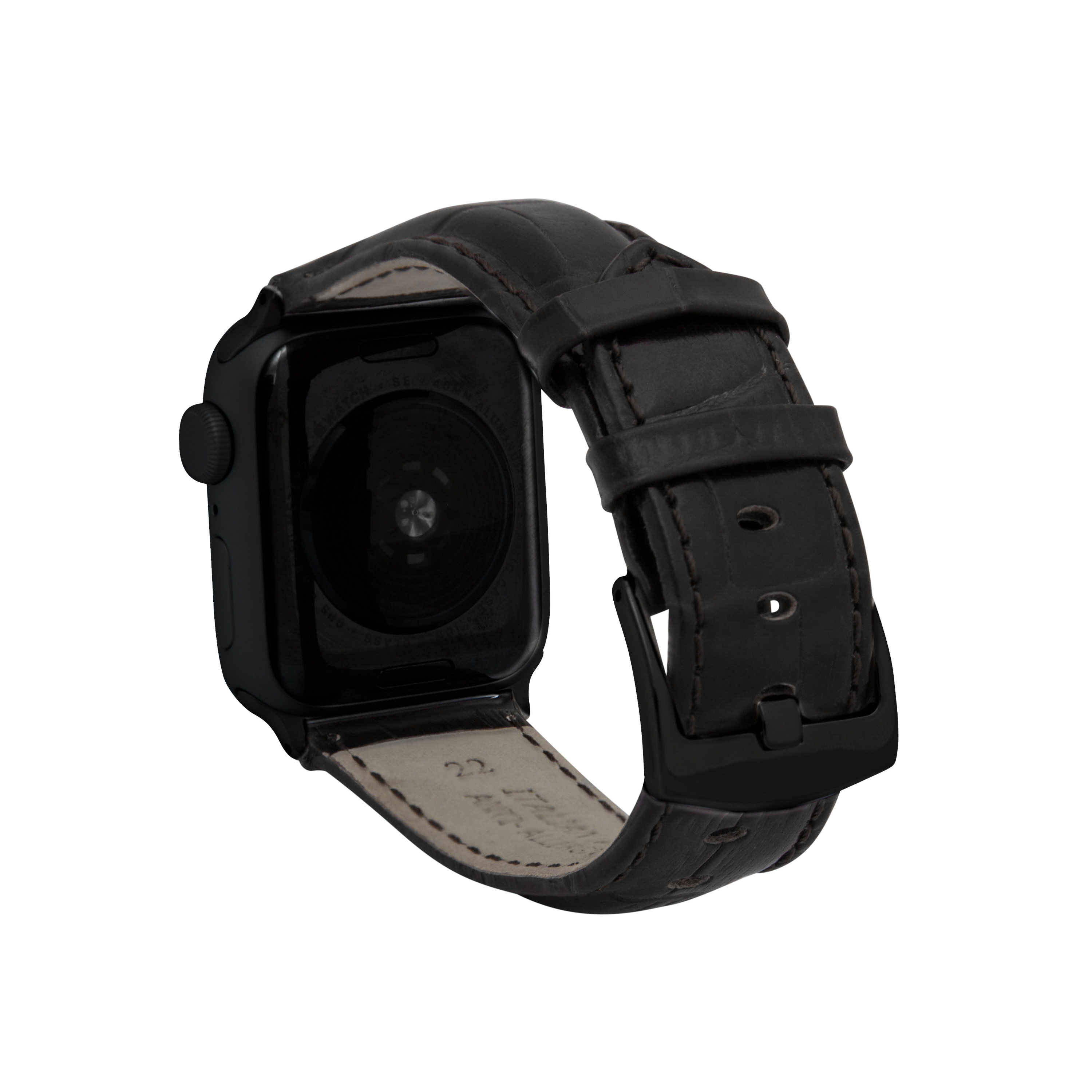 Mens Leather Strap, Alligator Pattern for Apple Watch Band 40mm Series 6 5 4 SE - Picture 9 of 35