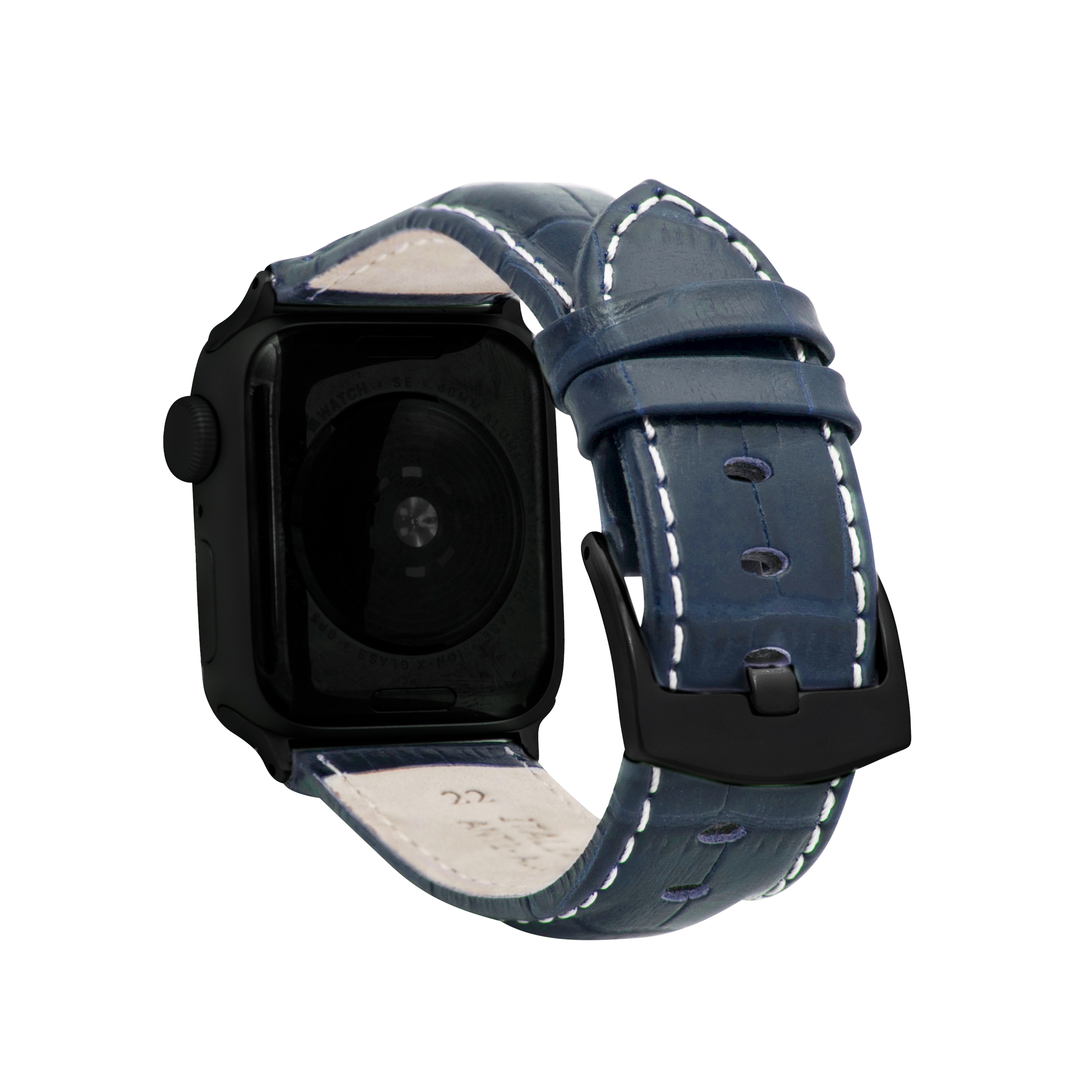Mens Leather Strap, Alligator Pattern for Apple Watch Band 40mm Series 6 5 4 SE - Picture 18 of 35
