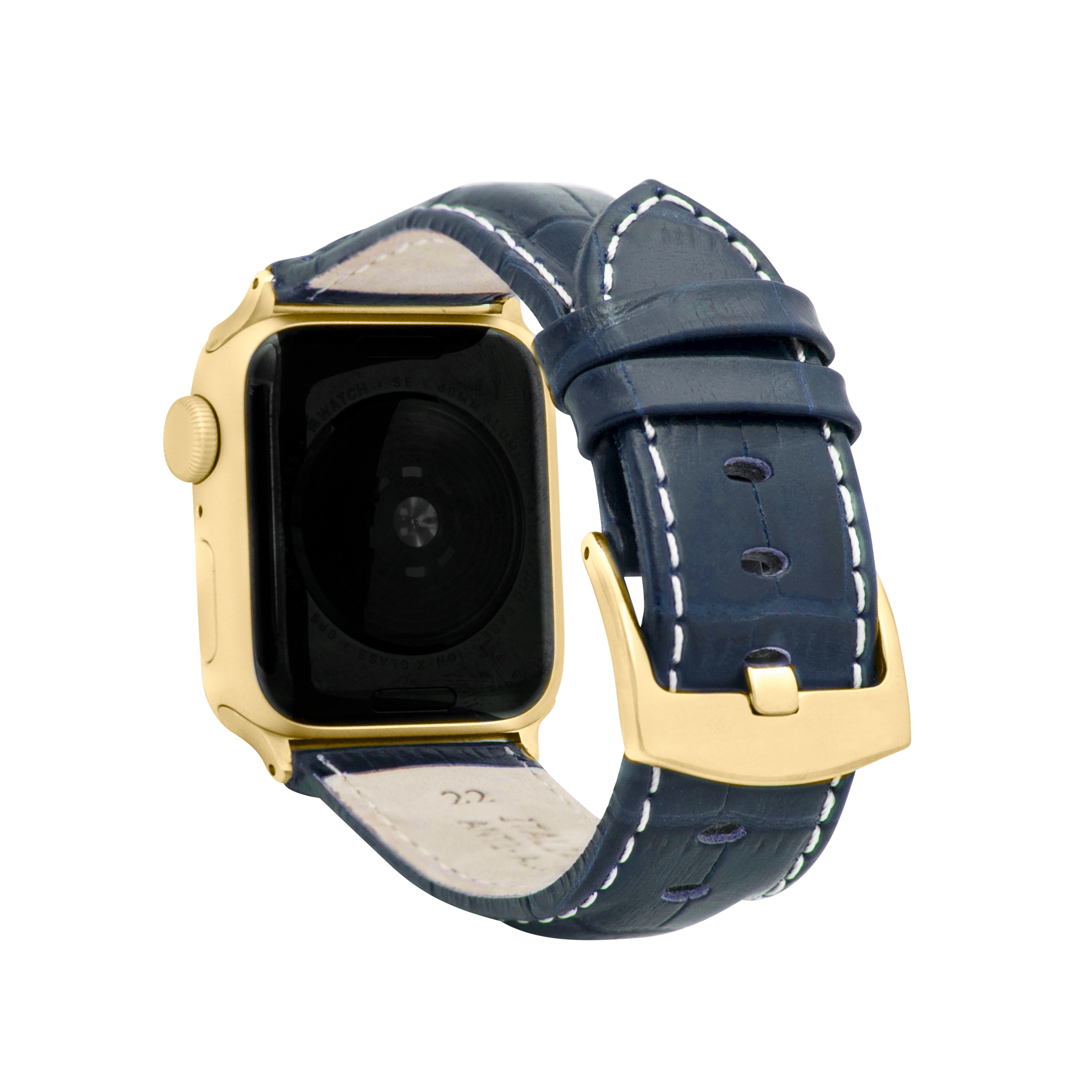 Mens Leather Strap, Alligator Pattern for Apple Watch Band 40mm Series 6 5 4 SE - Picture 19 of 35