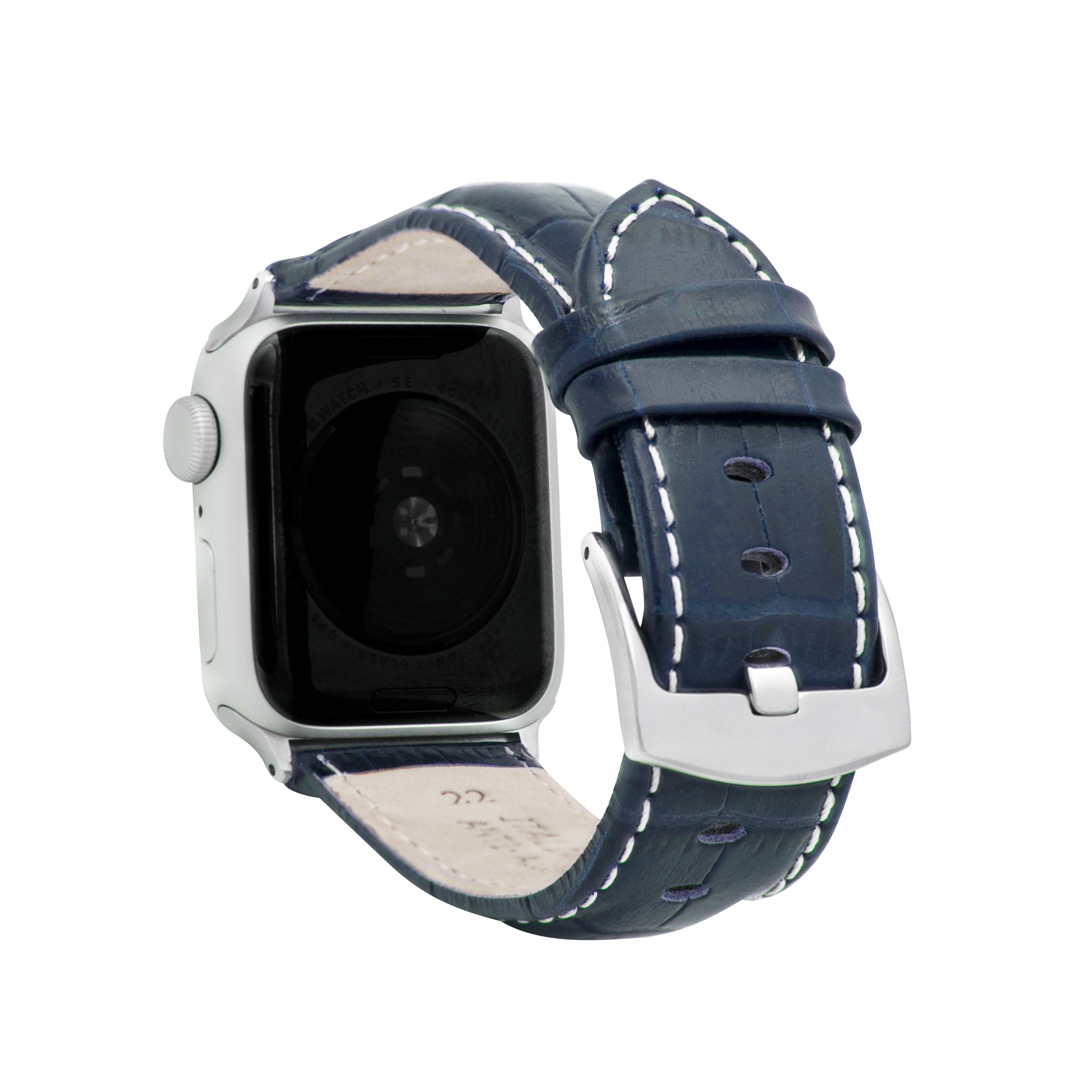 Mens Leather Strap, Alligator Pattern for Apple Watch Band 40mm Series 6 5 4 SE - Picture 20 of 35