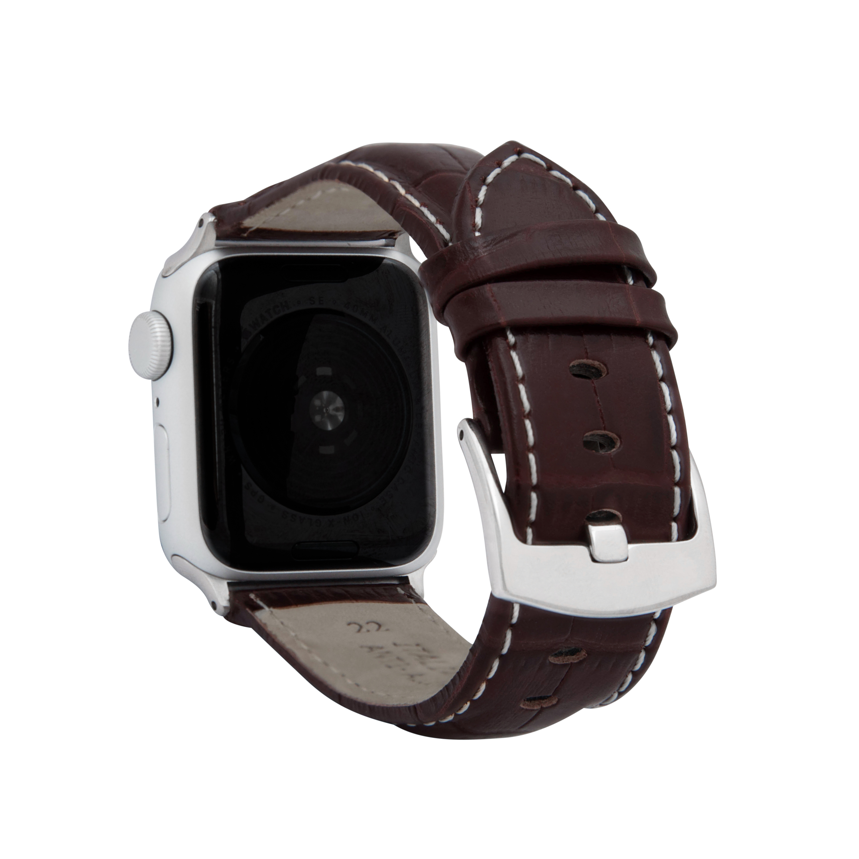 Mens Leather Strap, Alligator Pattern for Apple Watch Band 40mm Series 6 5 4 SE - Picture 26 of 35