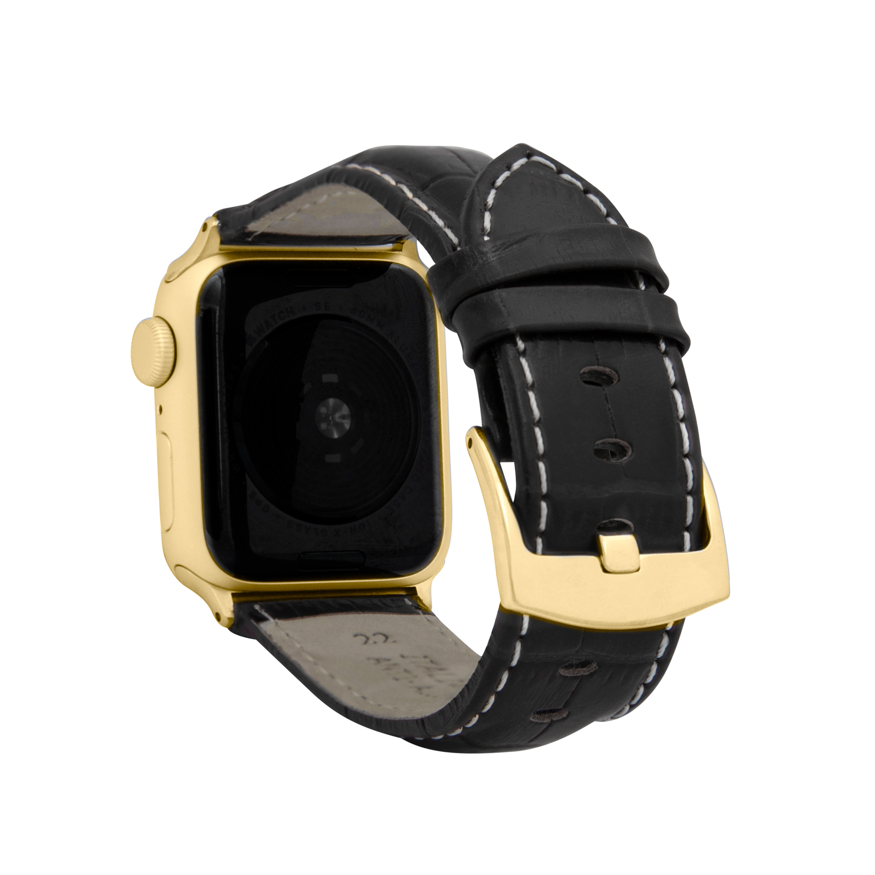 Mens Leather Strap, Alligator Pattern for Apple Watch Band 40mm Series 6 5 4 SE - Picture 13 of 35