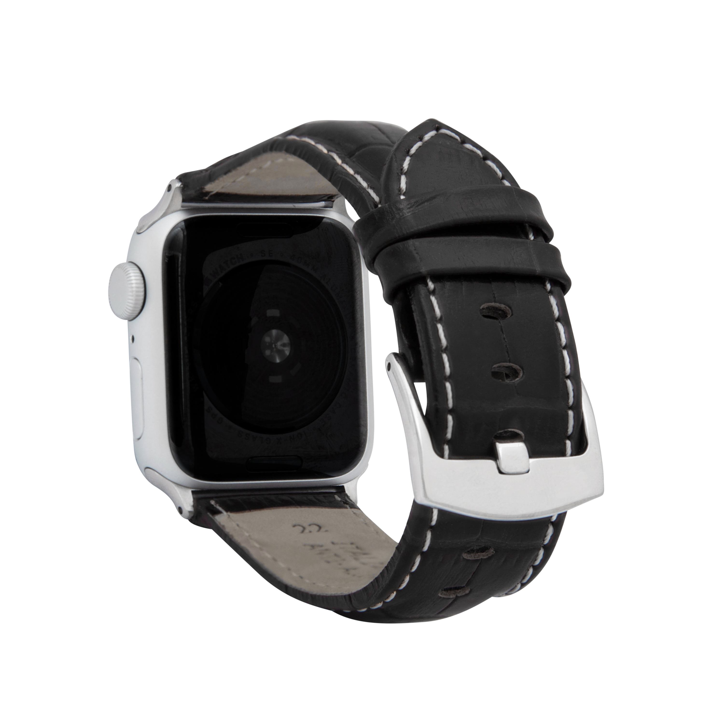 Mens Leather Strap, Alligator Pattern for Apple Watch Band 40mm Series 6 5 4 SE - Picture 14 of 35
