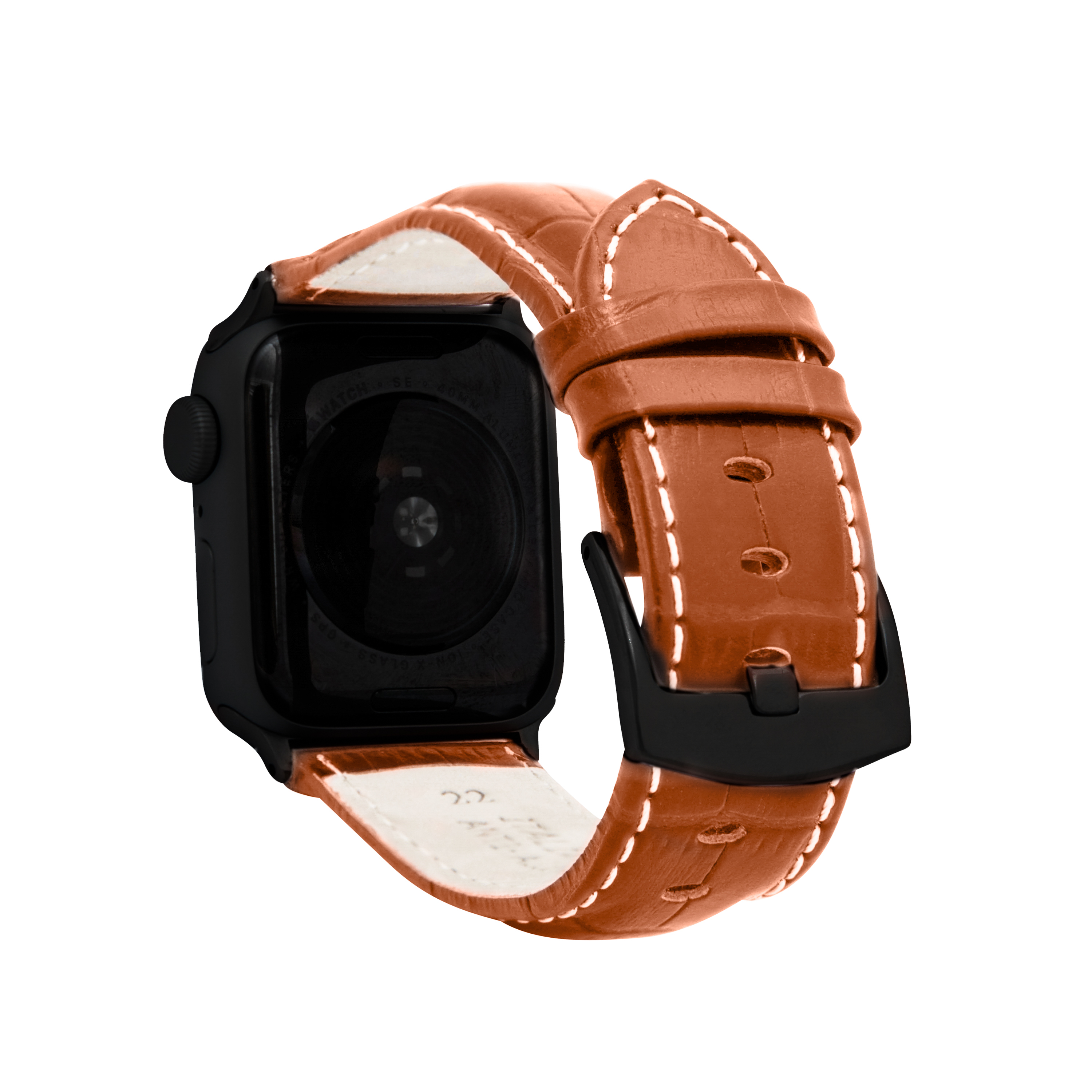 Mens Leather Strap, Alligator Pattern for Apple Watch Band 40mm Series 6 5 4 SE - Picture 30 of 35