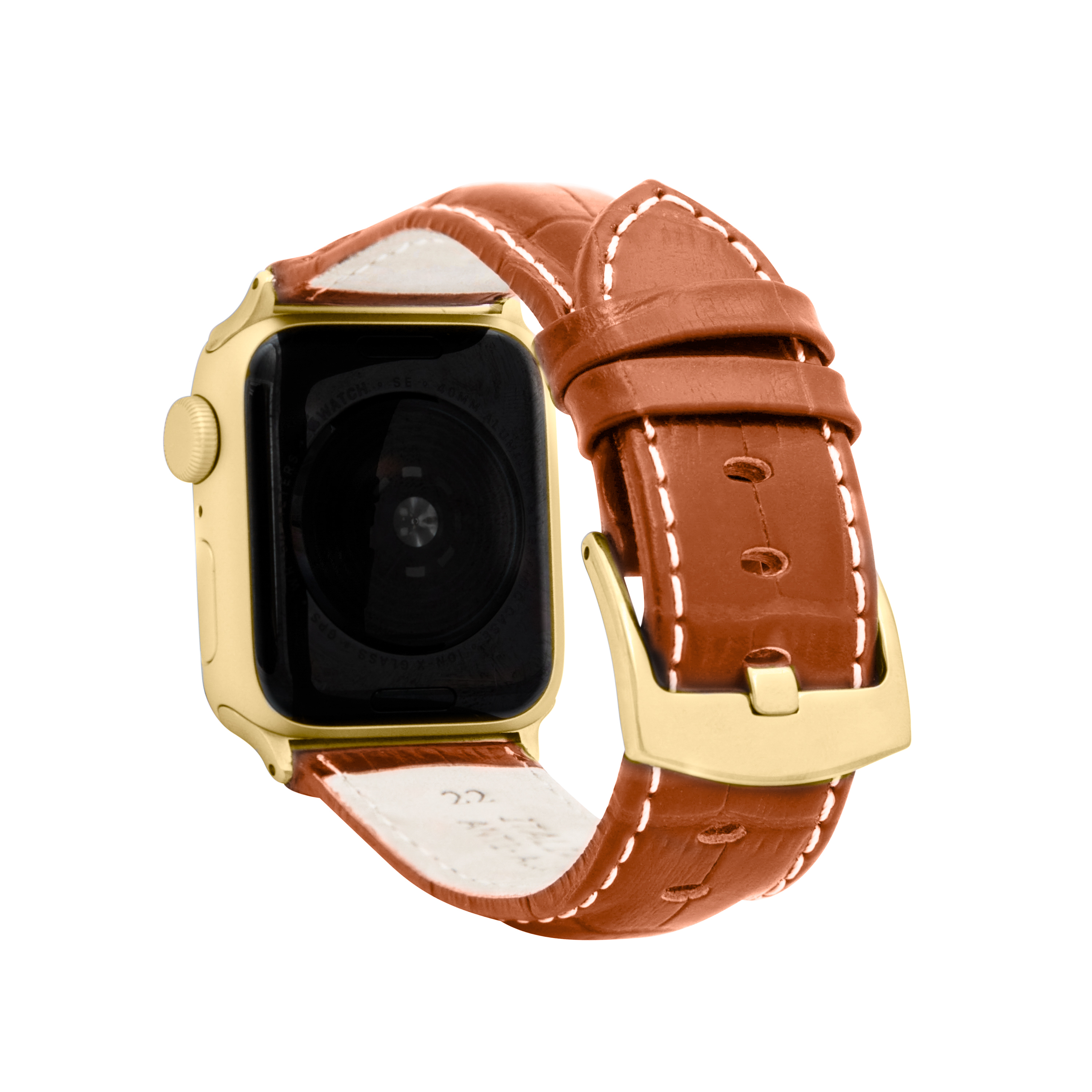 Mens Leather Strap, Alligator Pattern for Apple Watch Band 40mm Series 6 5 4 SE - Picture 31 of 35