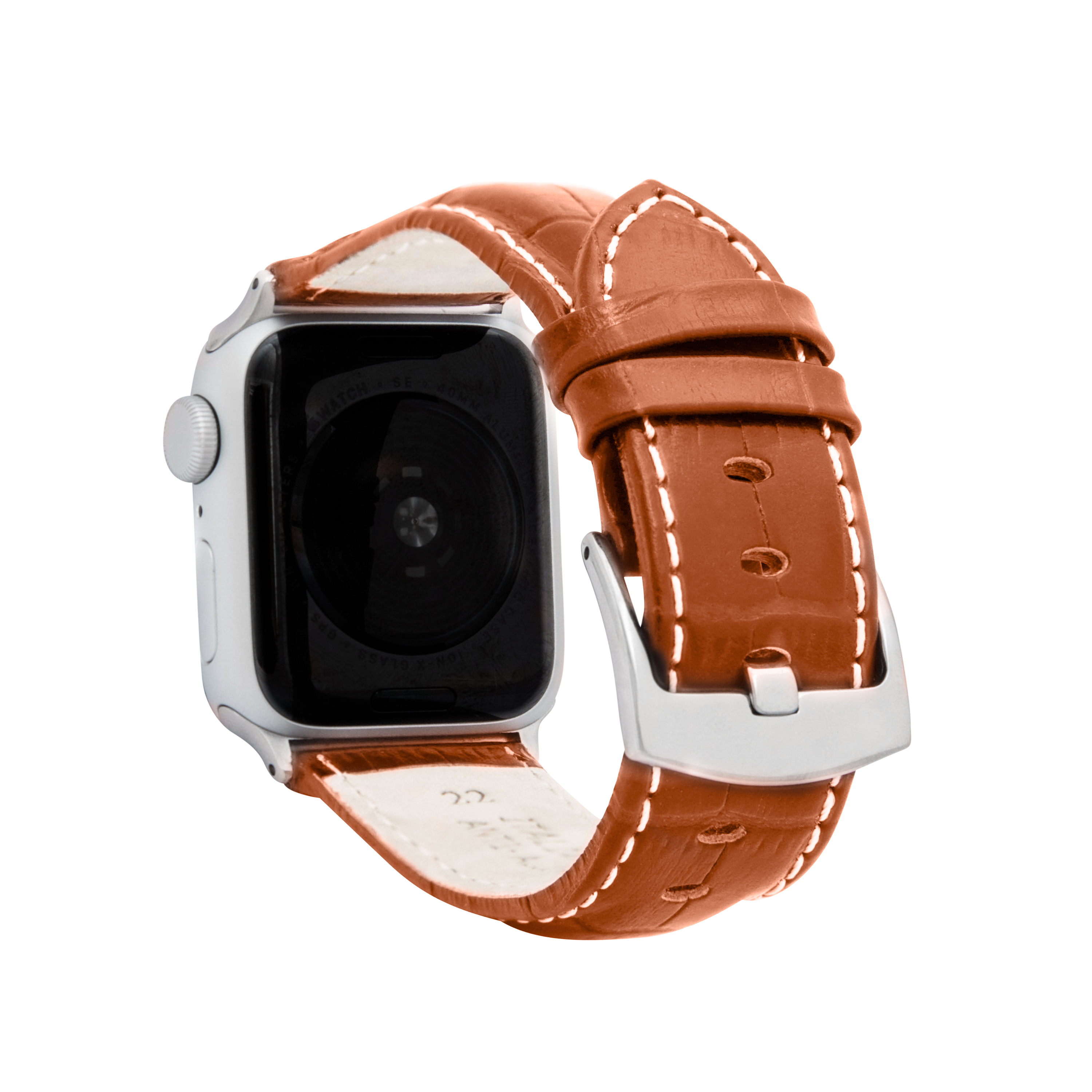 Mens Leather Strap, Alligator Pattern for Apple Watch Band 40mm Series 6 5 4 SE - Picture 32 of 35