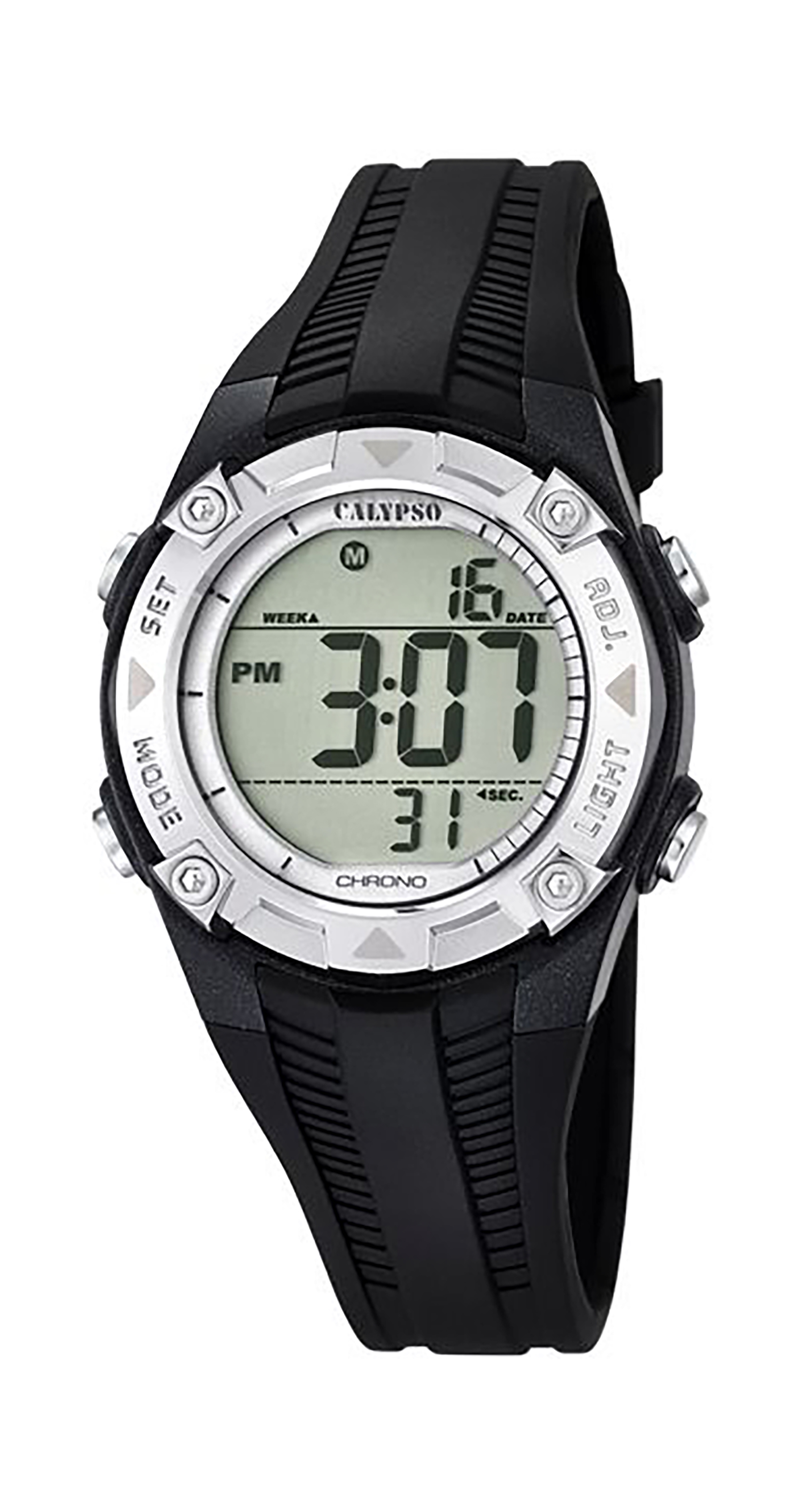 Calypso 37mm Kids Digital Watch for Boys, Silicone, Alarm Chrono, Light - K5685 - Picture 2 of 5