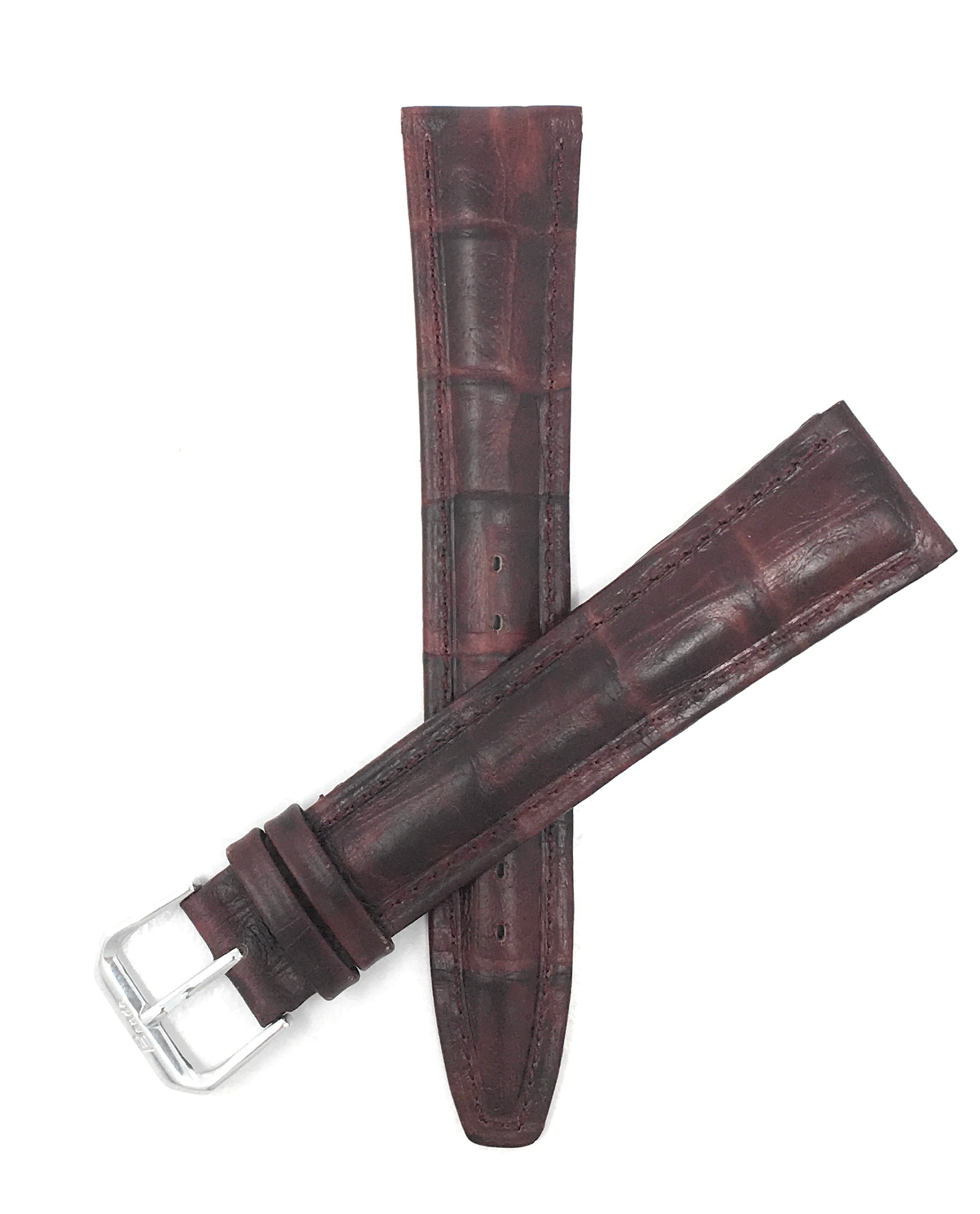 Bandini Extra Long Watch Band, Leather Strap, Alligator Pattern, 12mm - 20mm