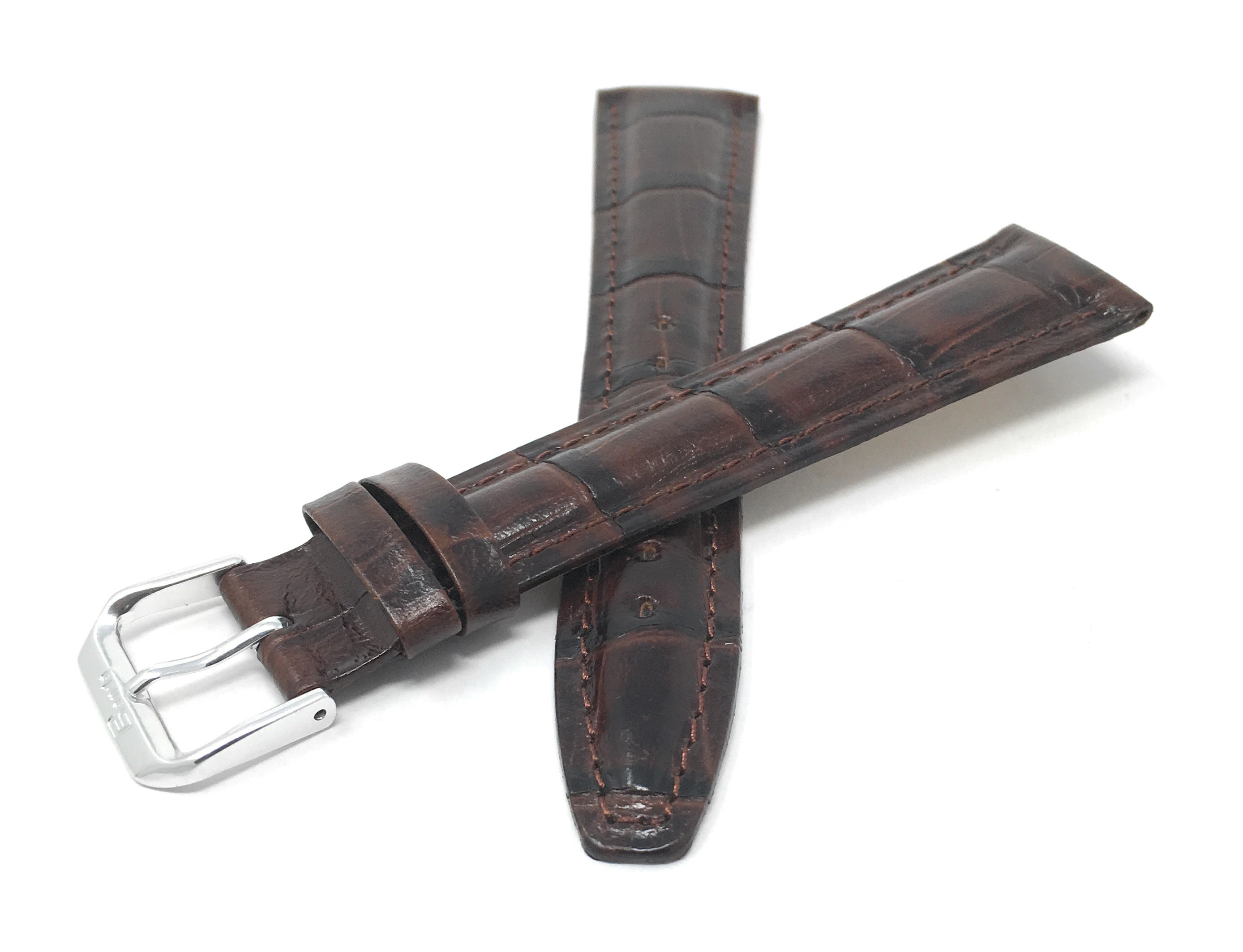 Bandini Extra Long Watch Band, Leather Strap, Alligator Pattern, 12mm ...