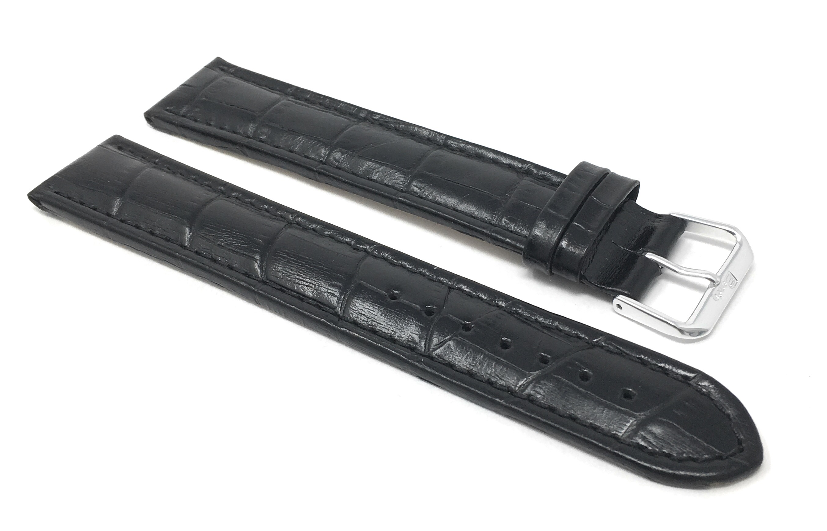 Bandini 22mm Triple Extra Long Watch Band, Leather Strap, Alligator