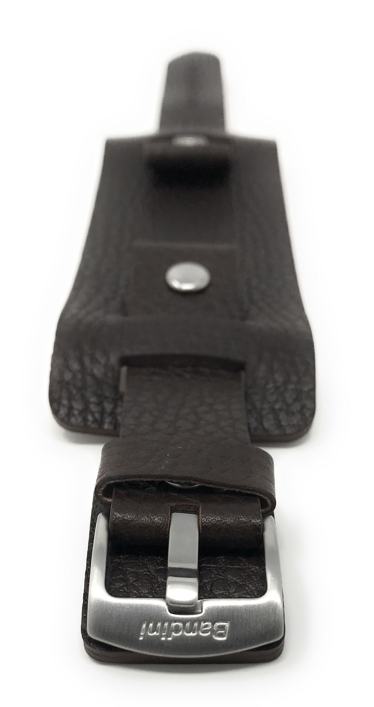 Bandini Leather Watch Band, Wrist Cuff, Biker Strap, Oval Shape, 20mm & 22mm