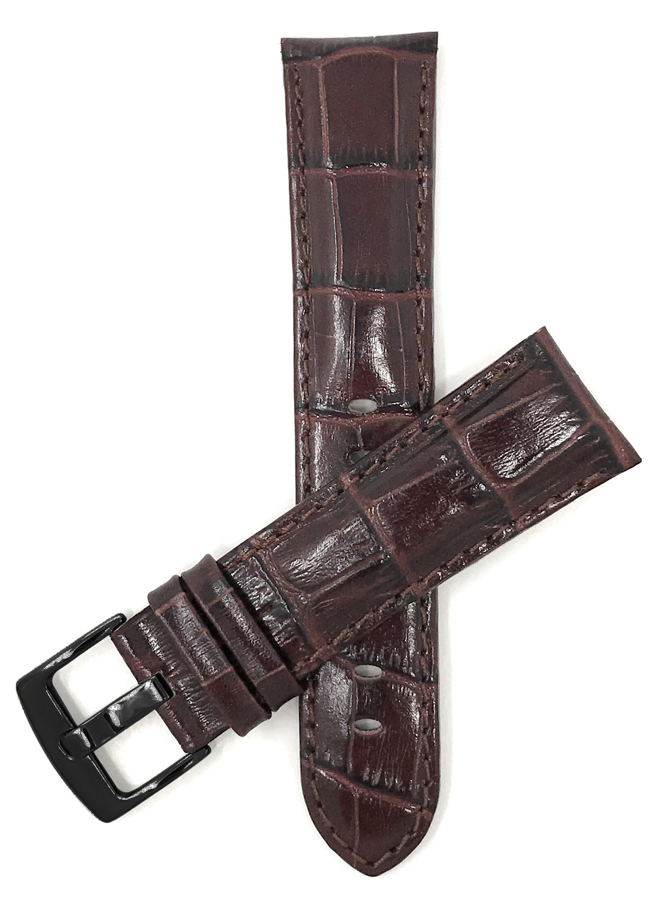 20mm  Leather Watch Band, Alligator Pattern for Rolex GMT-Master II