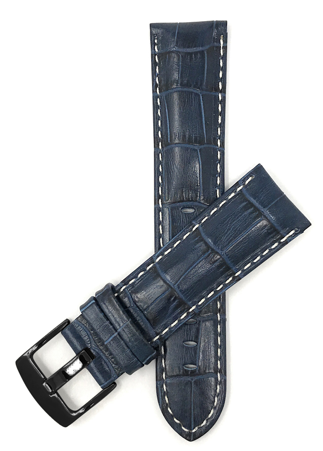 20mm  Leather Watch Band, Alligator Pattern for Rolex GMT-Master II