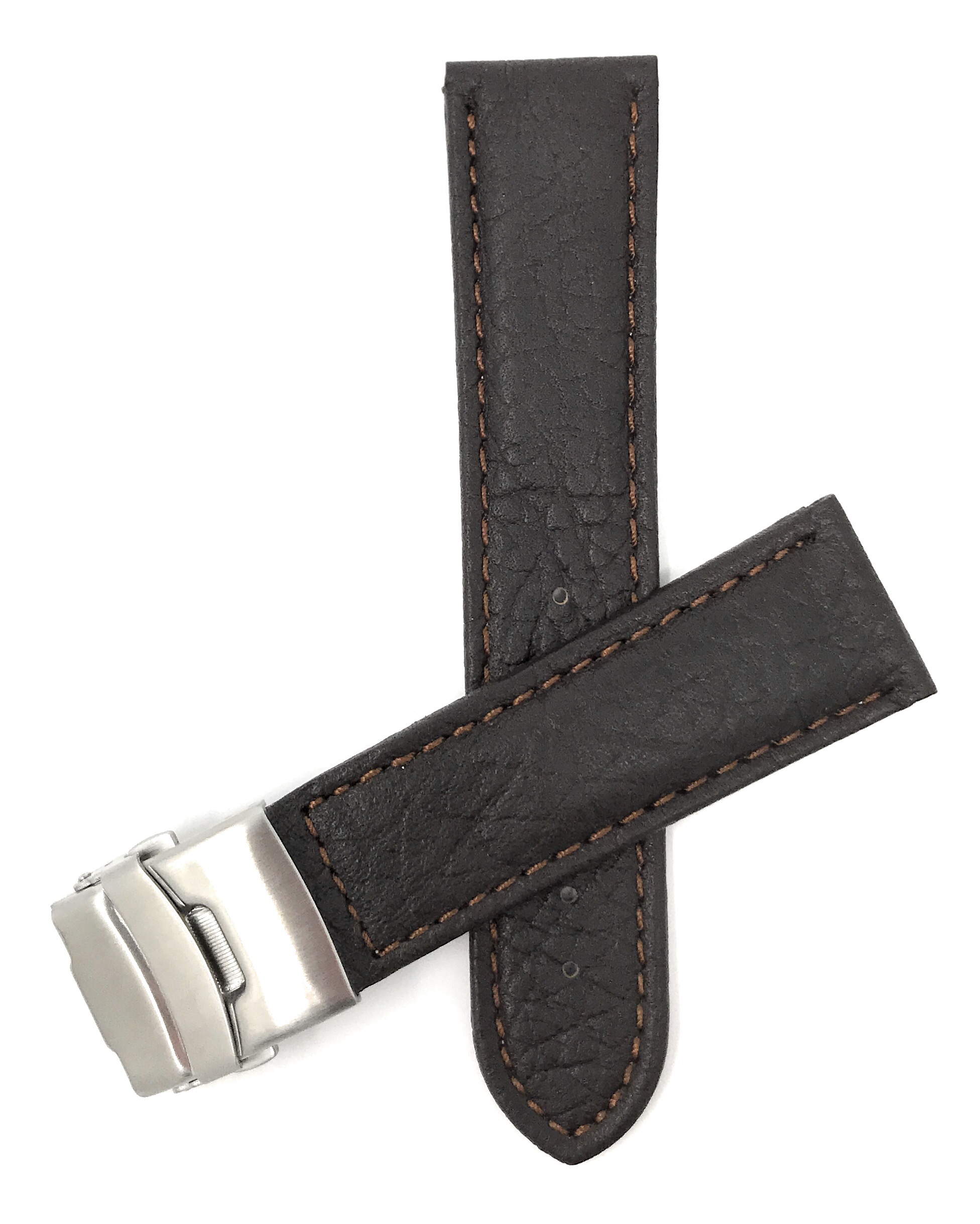 22mm Top Grain Leather Deployment Watch Band for Tag Heuer Carrera Calibre - Picture 8 of 11