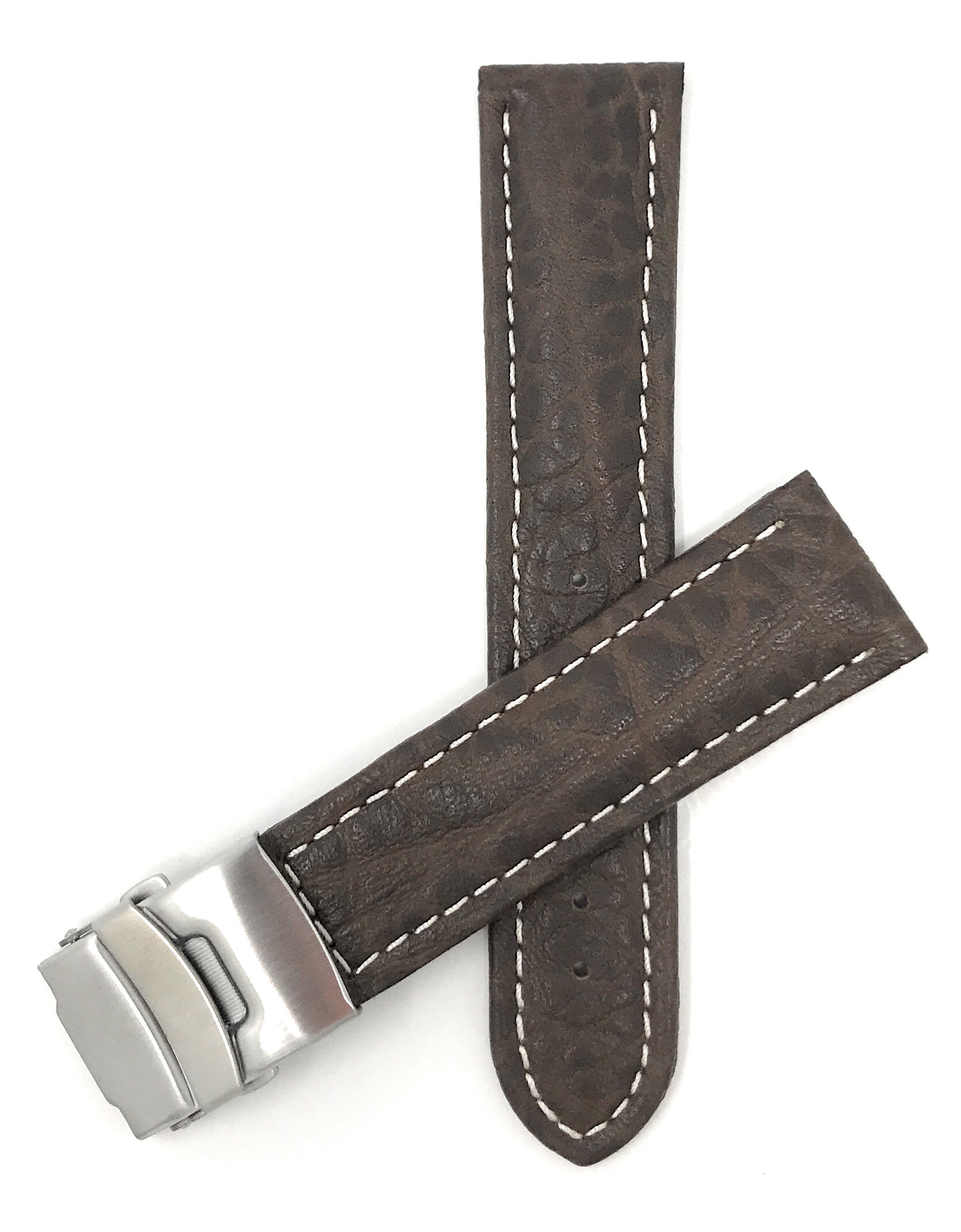 22mm Top Grain Leather Deployment Watch Band for Tag Heuer Carrera Calibre - Picture 10 of 11