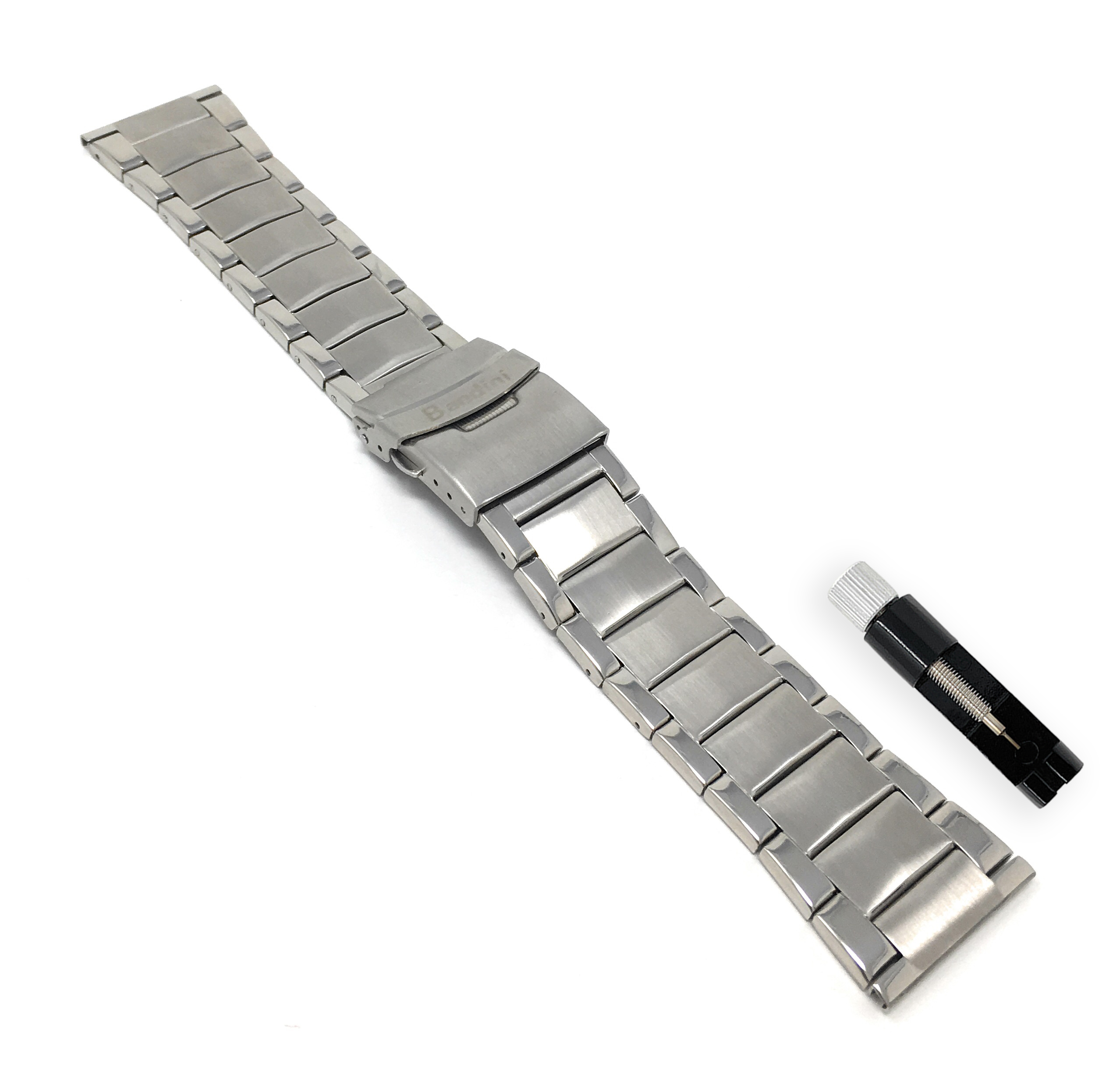 Steel watch band. Silver watch Band.