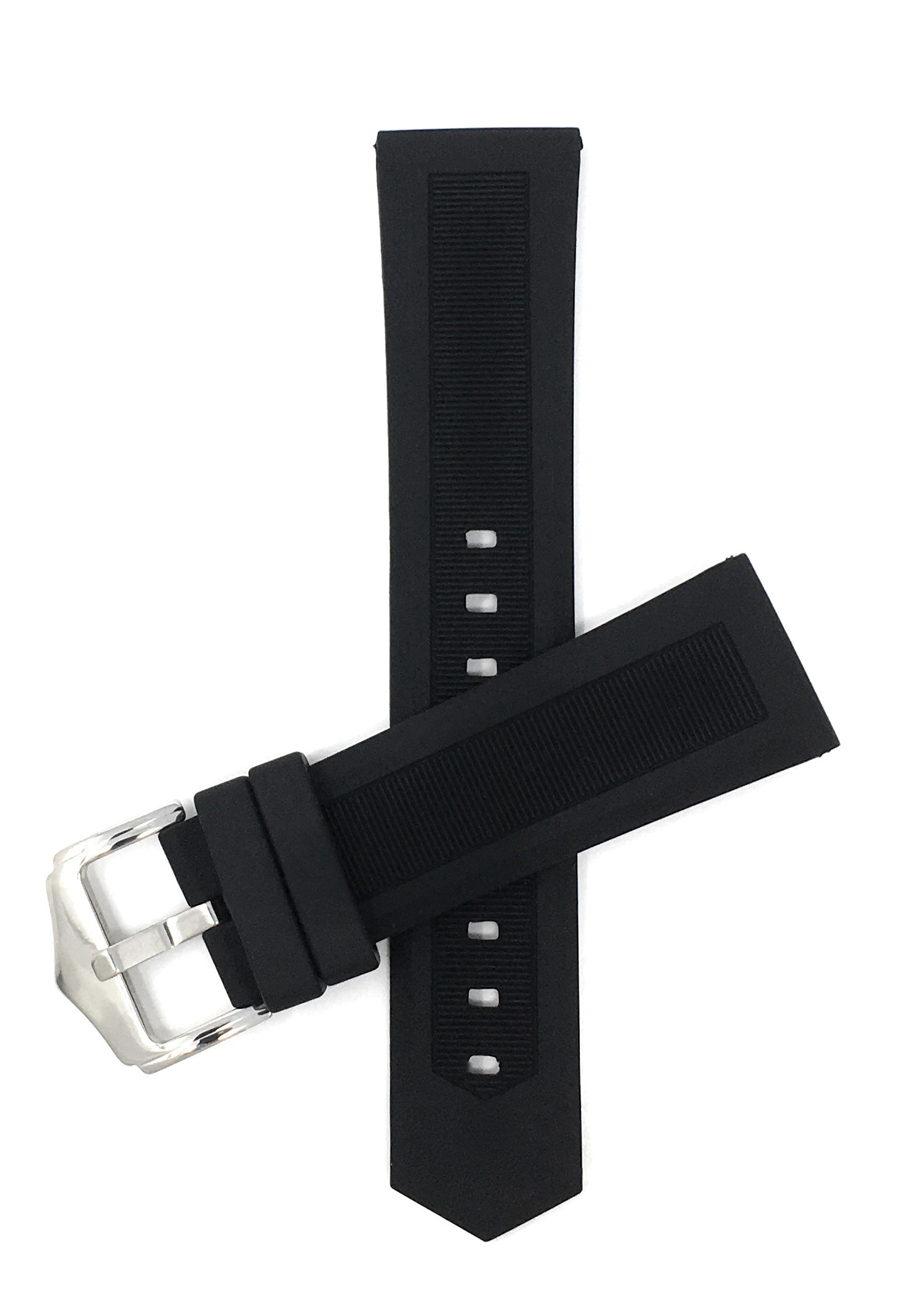 18mm Ribbed Silicone Watch Band for Michele Belmore Caber Cape CSX