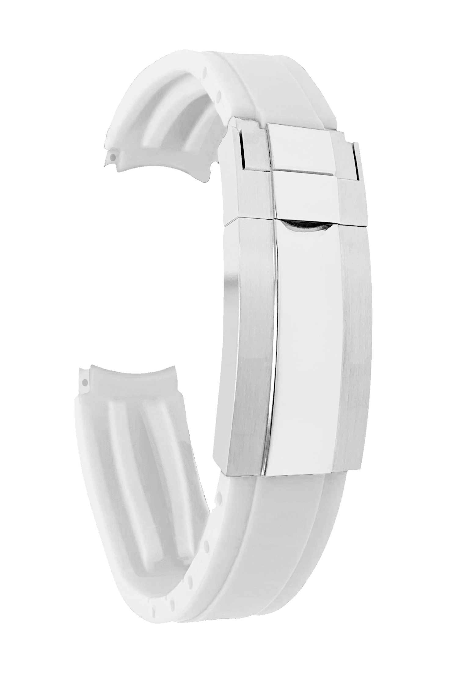 20mm Fitted Curved End Silicone Watch Band for Omega Seamaster