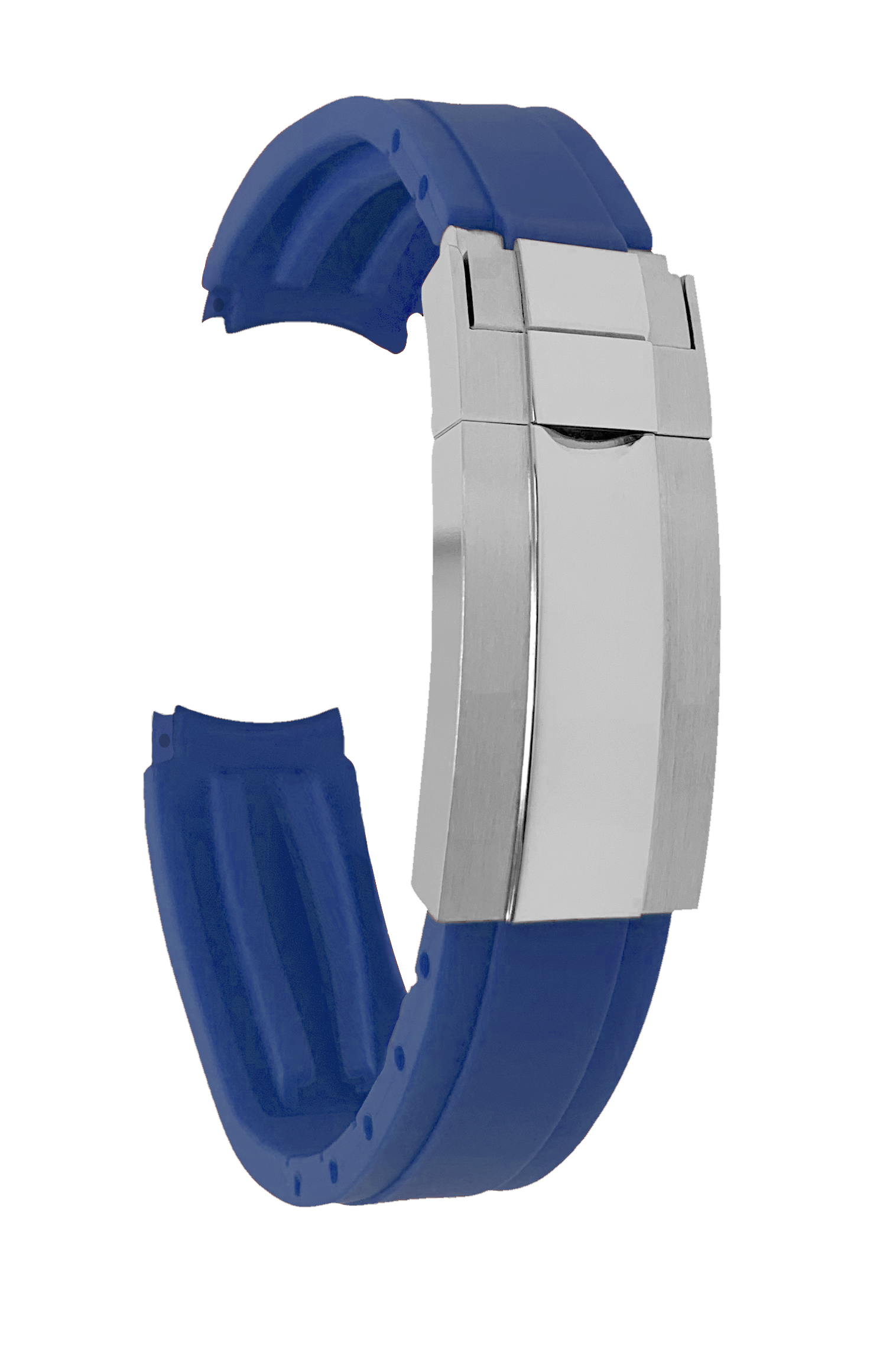 20mm Fitted Curved End Silicone Watch Band for Omega Seamaster