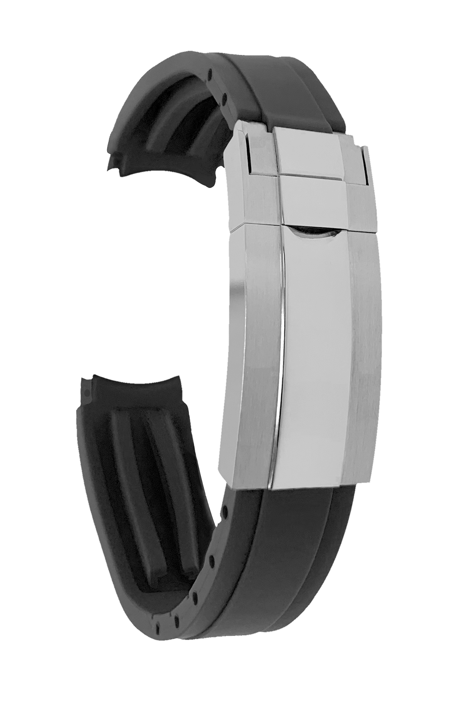 20mm Fitted Curved End Silicone Watch Band for Omega Seamaster