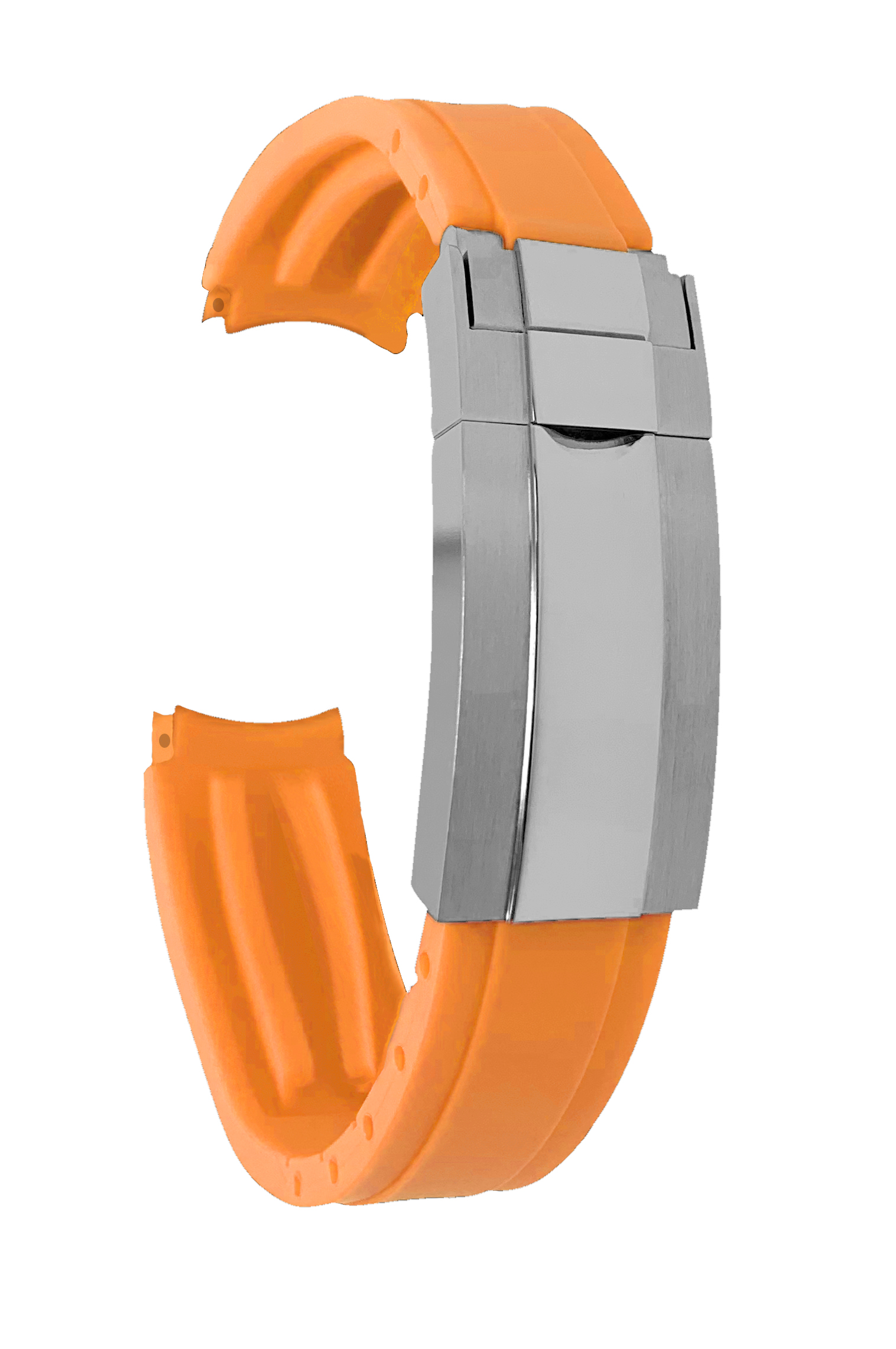 20mm Fitted Curved End Silicone Watch Band for Omega Seamaster