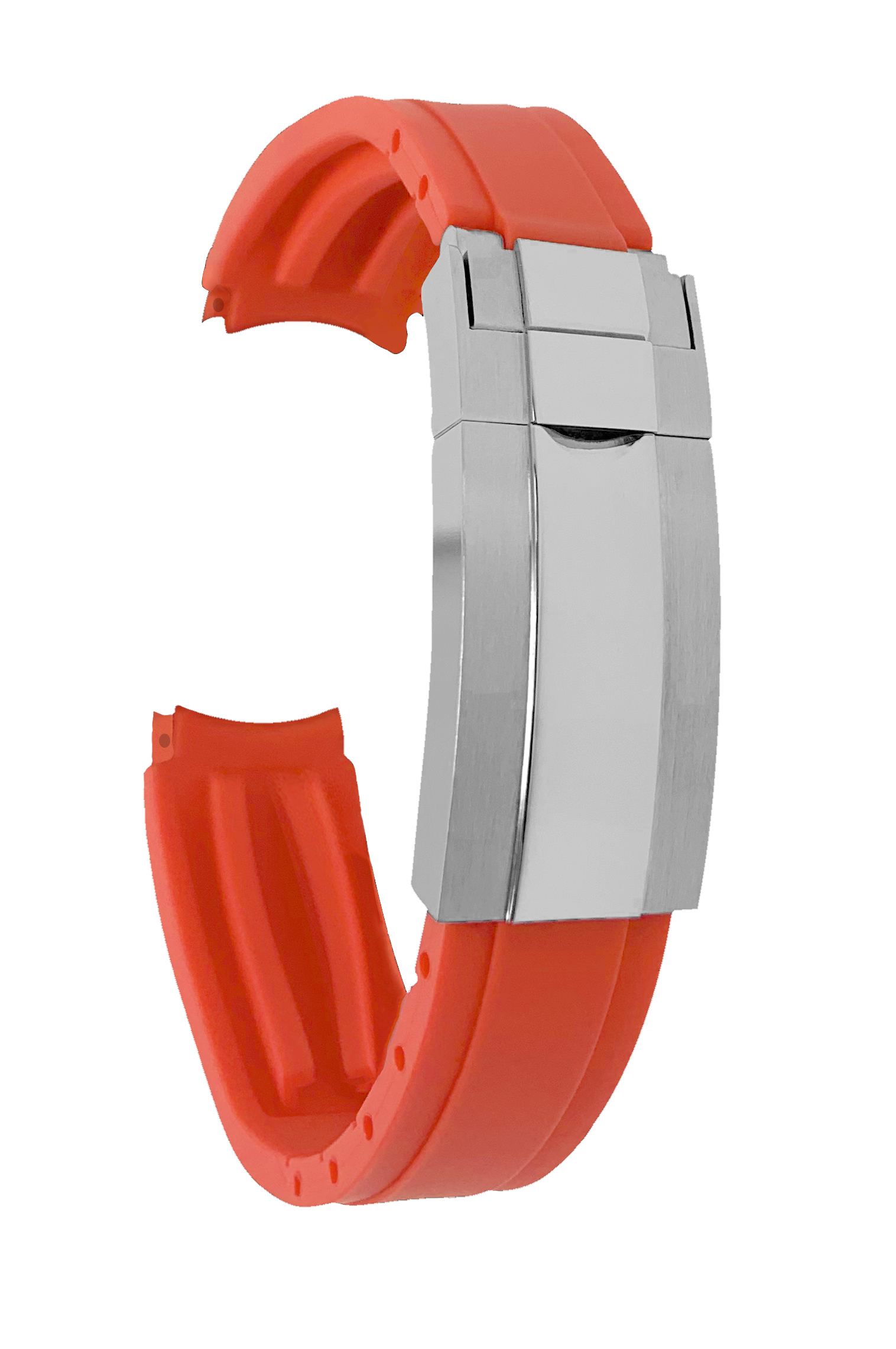 20mm Fitted Curved End Silicone Watch Band for Omega Seamaster